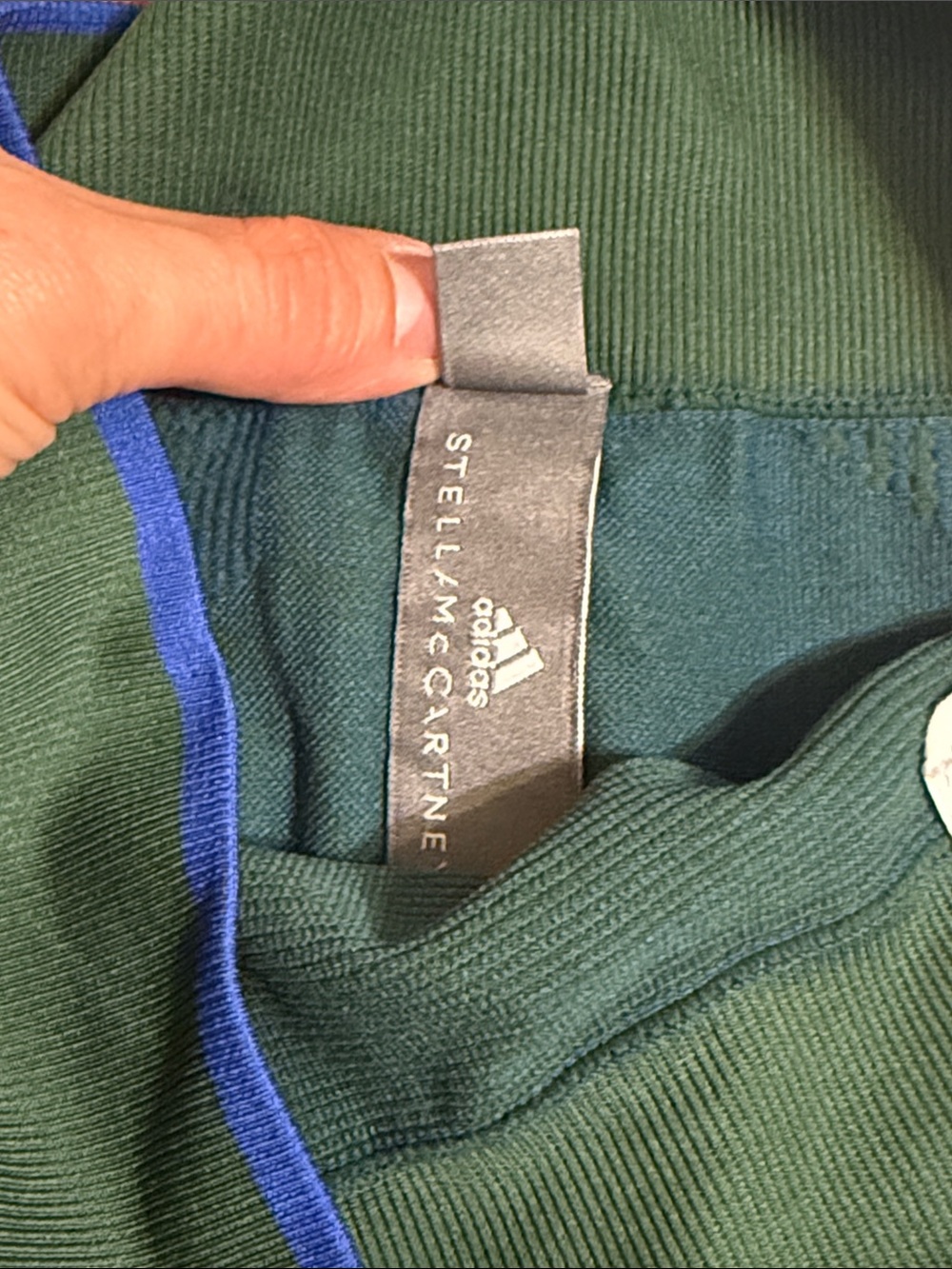 adidas Stella McCartney Forest Green Ribbed Athletic Top